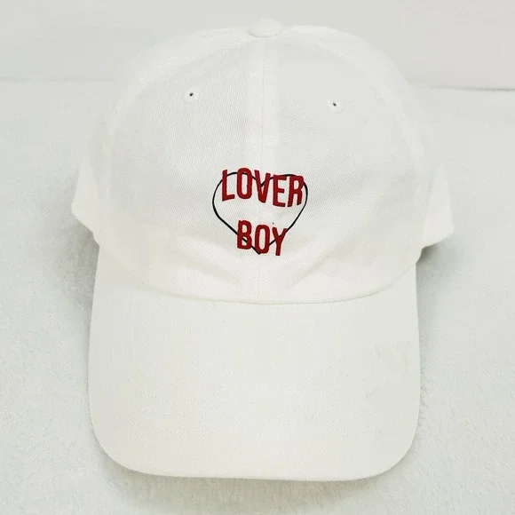 Lover Boy Heart Logo Hat Cap Adjustable Strapback White Outdoors Casual Workwear - Picture 2 of 6